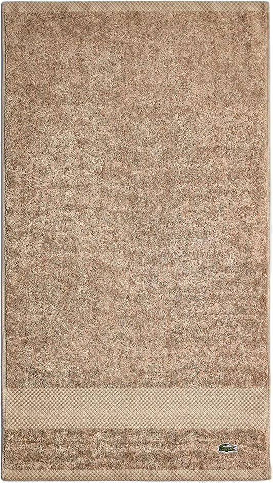 Lacoste Heritage 100% Supima Cotton Hand Towel, Sand, 16" x 30" – Highly Absorbent & Quick Drying, Premium Super Soft Bath Towel, Bathroom Essential, Gift for All Occasions, Machine Washable