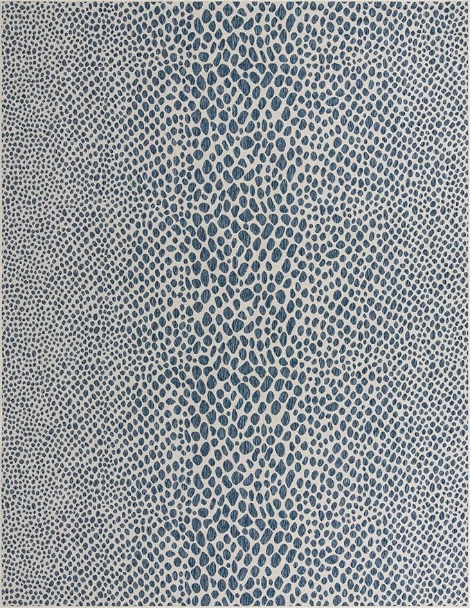 Unique Loom Jill Zarin Outdoor Collection Area Rug - Cape Town (10' x 13' 1'' Rectangle, Blue/ Olive)