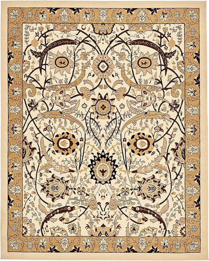 Unique Loom Espahan Collection Area Rug - Cape Cod (7' 10" x 10' Rectangle, Ivory/ Beige)