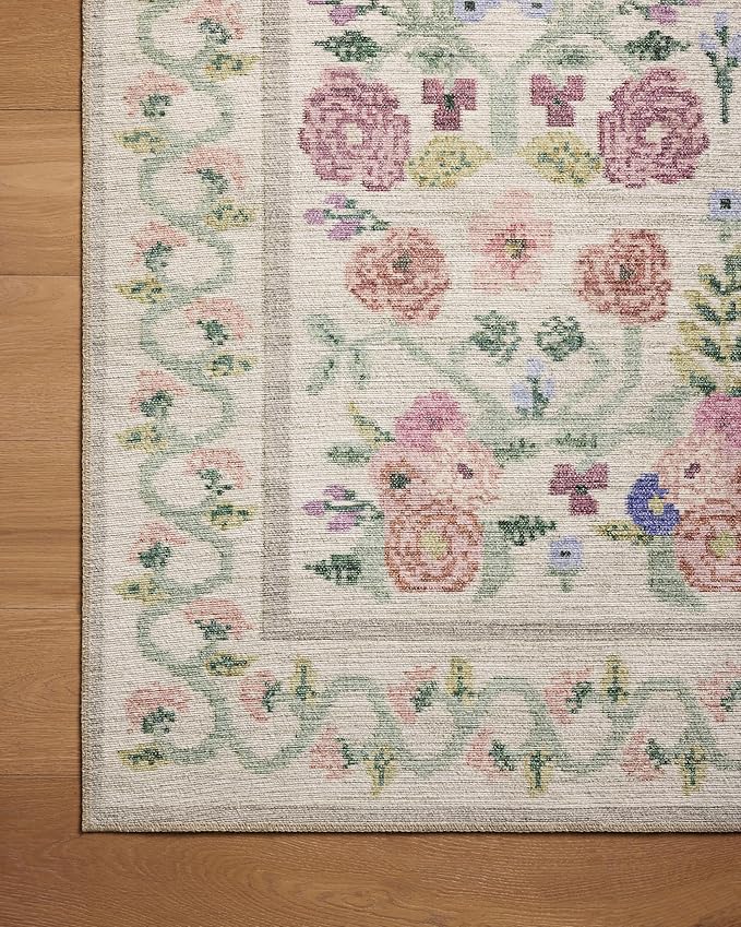 Loloi Rifle Paper Co. Rosa Collection RSA-01 Ivory 2'-3" x 3'-9" Accent Rug