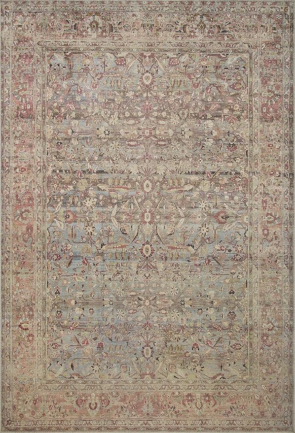 Loloi Adrian Collection ADR-06 Ocean/Clay 3'-6" x 5'-6", .19" Thick Accent Rug