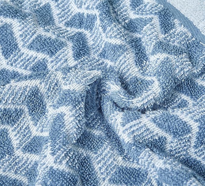 Nautica - Bath Towels, Highly Absorbent & Soft Bathroom Essentials, Oeko-Tex Certified (Zane Chevron Blue, 6-Piece)