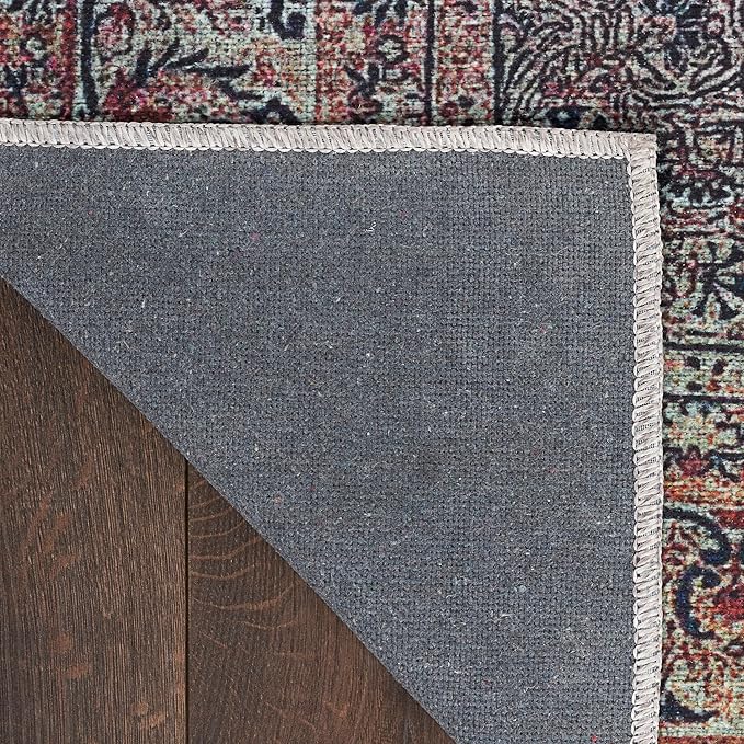 Nourison Home Brilliance Machine Washable Vintage Ivory/Brick 5'3" x 7'3" Area-Rug-Easy-clean, Non Shedding, Bed Room, Living Room, Dining Room, Kitchen (5x7)