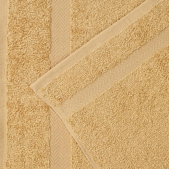 Superior 8-Piece Cotton Hand Towel Set, Small Towels for Fast Dry, Home Essentials, Bathroom Decor, Face, Body, Spa, Resort, Gym, Lightweight, Soft, House Accessories, Franklin Collection, Gold