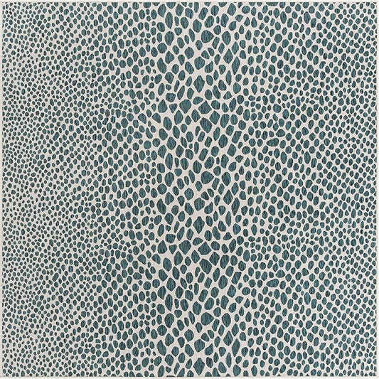 Unique Loom Outdoor Collection Area Rug - Cape Town (7' 10" Square, Teal/ Ivory)