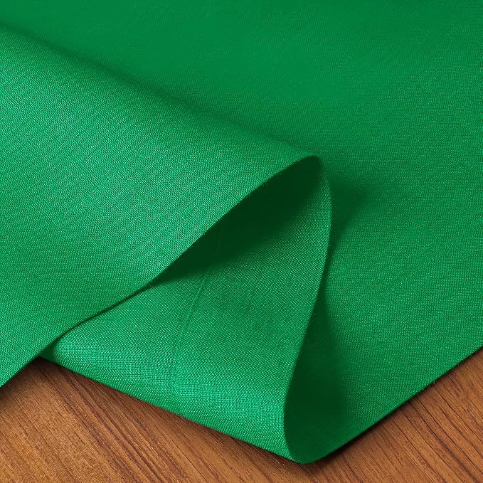 D'Moksha Homes Linen Kelly Green Table Runner 120 Inches Long - 100% Pure Linen Dining Table Runner 14 x 120 Inch for Winter, Christmas, Holiday, New Year - Machine Washable