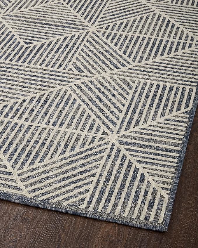 Loloi Rainier Collection RAI-03 Denim/Ivory 2'-3" x 7'-7" Runner Rug