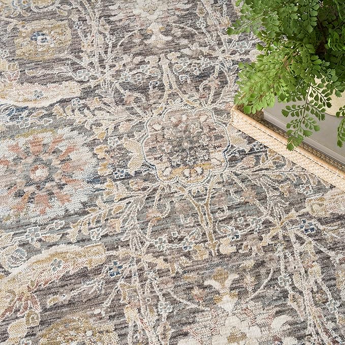 Nourison Heirloom Blend Ivory Multicolor 8' x 10' Area Rug - Easy Clean, Non Shedding, Bed Room, Living Room, Dining Room, Kitchen (8' x 10')