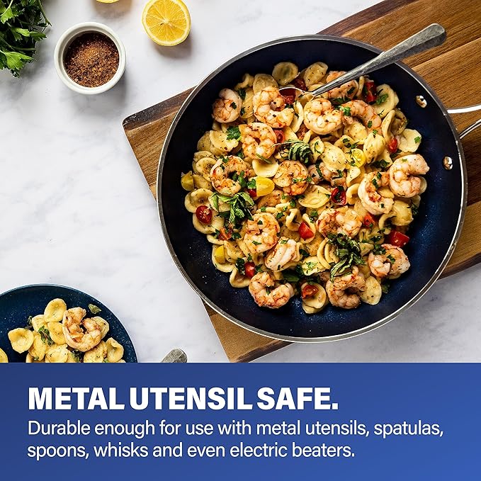 Granitestone Ceraluxe 20Pcs Ceramic Cookware Set Nonstick, Complete Pots and Pans Set Non Stick with 5 Pc Bakeware Set, Deep Frying Pan Set, & Steamer, Non Toxic PFOA Free, Oven & Dishwasher Safe