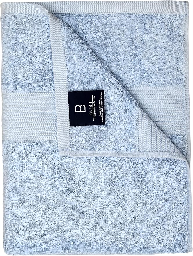 Luxury Oversized Bath Towels | Hotel Quality | Soft & Highly Absorbent |Quick Dry | 650 GSM Bath Sheets| Combed Cotton | Thick & FluffyBathroom Towels | Sky Blue - 4 Pack