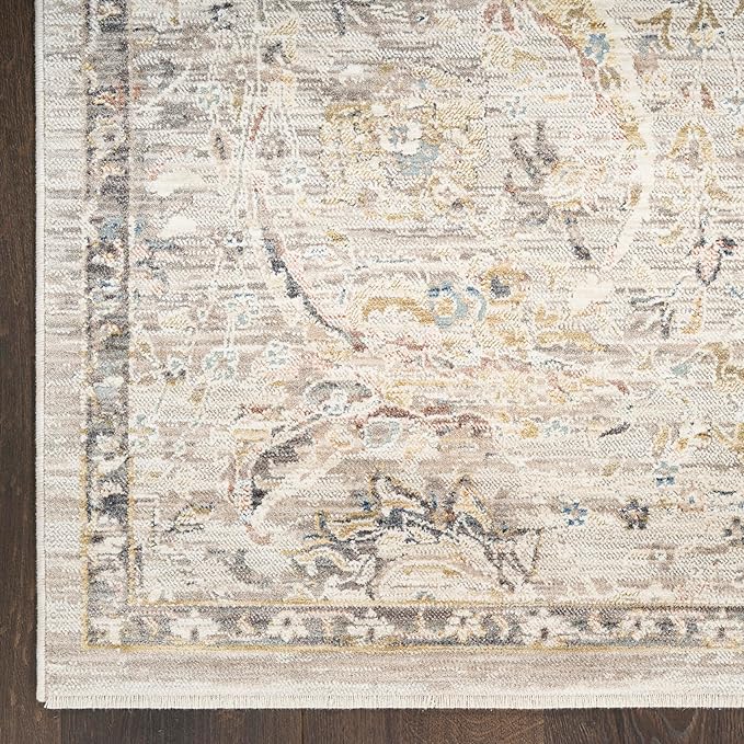 Nourison Home Heirloom Blend Light Grey 2'2" x 10' Area Rug - Easy Clean, Non Shedding, Bed Room, Living Room, Dining Room, Kitchen (10' Runner)