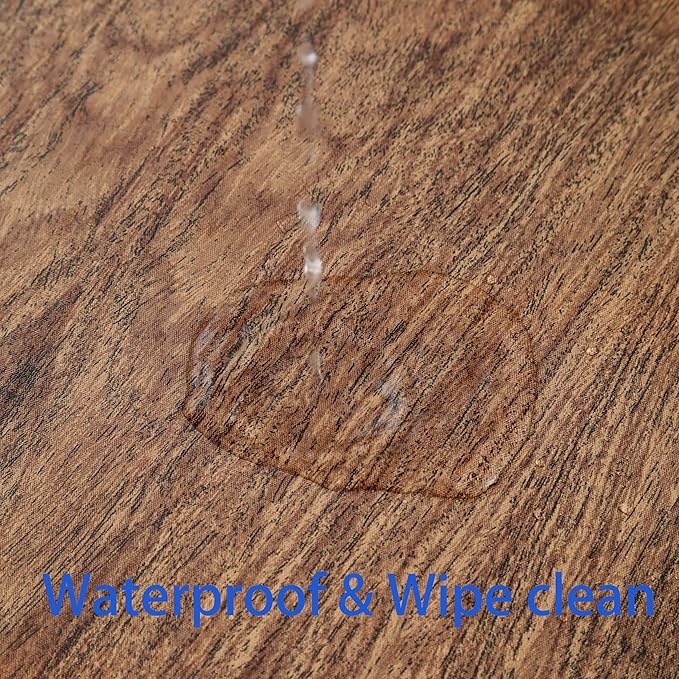Walrus Heavy Duty Vinyl Tablecloth with Flannel Backing Waterproof Oil-Proof Plastic Table Cloth Stain-Resistant Wipeable Rectangle or Square Table Cover for Indoor and Outdoor (Wood, 60X102 Inch)