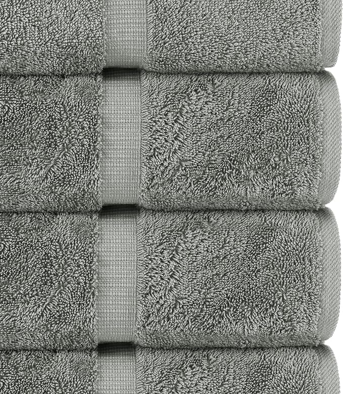 Chakir Turkish Linens | Hotel & Spa Quality 100% Cotton Premium Turkish Towels | Soft & Absorbent (8-Piece Towel Sets, Gray)