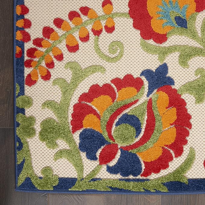 Nourison Home Aloha Multicolor 5'3" x 7'5" Area Rug - Easy Clean, Non Shedding, Bed Room, Living Room, Dining Room, Kitchen (5' x 8')