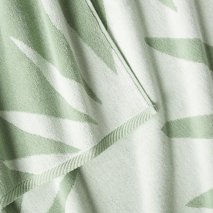 Laguna Beach Textile Co. Tropical Cabana Beach Towel - Oversized, Plush 630 GSM Cotton - Agave Green