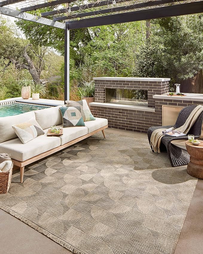 Loloi Dawn Collection Indoor/Outdoor DAW-08 Beige 2'-3" x 3'-9" Accent Rug