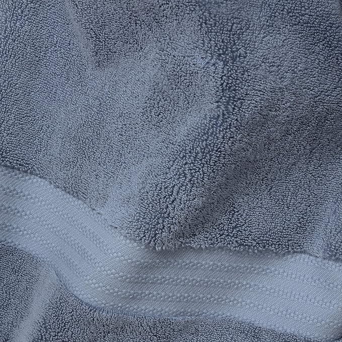 Fabdreams 100% Organic Cotton Bath Sheet Set of 2 700 GSM Oversized Towels Ultra Soft Plush Absorbent Durable Skin-Friendly Spa Hotel Premium Comfort Large 36 x 70 in Dark Blue