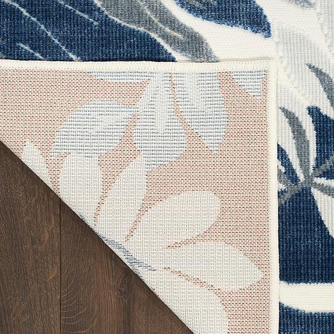 Nourison Home Suncoast Blue 4' x 6' Area Rug - Easy Clean, Non Shedding, Bed Room, Living Room, Dining Room, Kitchen (4' x 6')