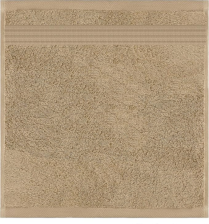 American Veteran Towel, 100% Cotton Turkish Washcloths for Bathroom Essentials 4 Pack, Soft Absorbent Wash Cloths Quick Drying Small Towels Washrags, Beige