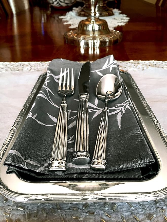 FORTESSA Doria 18/10 Stainless Steel Flatware, 20 Piece Place Setting With Table Knives, Forks and Spoons (Service For 4), Dishwasher Safe, Polished