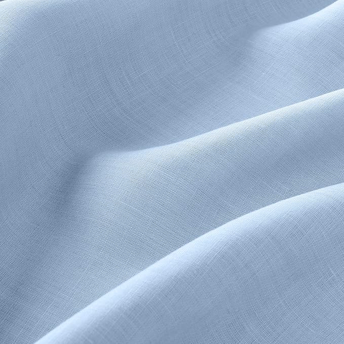 D'Moksha Homes Powder Blue Linen Tablecloth 54 x 72 Inch - 100% Pure Linen Tablecloth for Rectangle Tables - Machine Washable Table Cloth for Winter, Christmas, Holiday, New Year