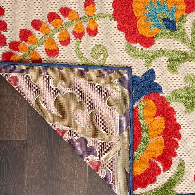 Nourison Home Aloha Multicolor 7'10" x 10'6" Area Rug - Easy Clean, Non Shedding, Bed Room, Living Room, Dining Room, Kitchen (8' x 11')