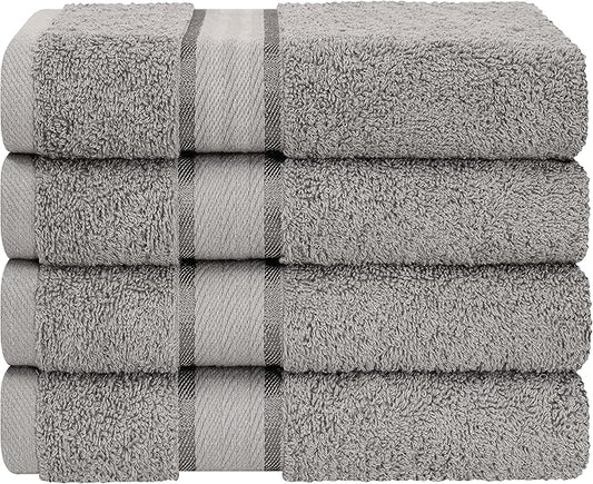 4 Pack Hand Towel Set, 100% Cotton Hand Face Towels for Bathroom, Gray