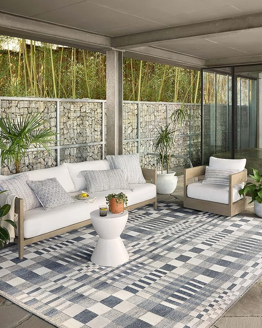 Loloi Rainier Collection RAI-04 Ivory/Denim 2'-2" x 3'-9" Accent Rug