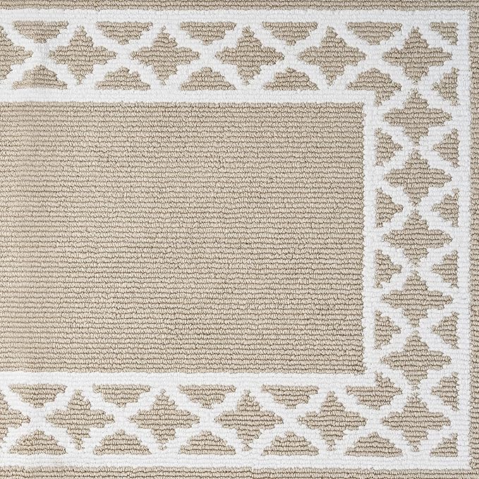 Nautica – Runner Rug | Indoor Runners for Hallways and Entry Rugs| Non-Slip and Non-Skid Entry and Kitchen Door Mat| Machine Washable Entryway Carpet Rugs | 2'6" x 12' | Trellis Beige
