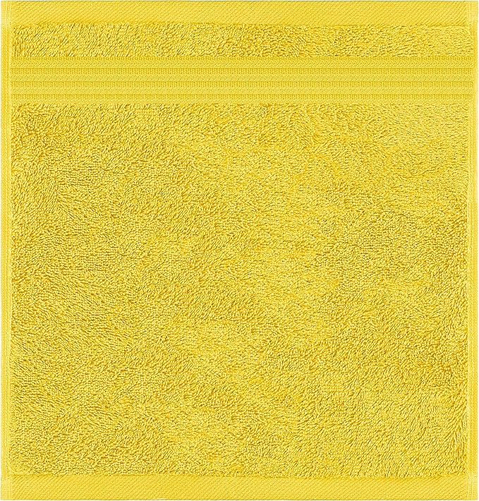 American Veteran Towel, 100% Cotton Turkish Washcloths for Bathroom Essentials 4 Pack, Soft Absorbent Wash Cloths Quick Drying Small Towels Washrags, Yellow