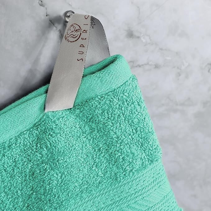 Superior Atlas Cotton 12 Piece Towel Set, Luxury Towels, Heavyweight, Bathroom Essentials, Basics, Spa, Salon, Hotel, Resort, Plush, Highly-Absorbent, 4 Bath, 4 Hand, 4 Face Towels, 12PC Set, Rivulet