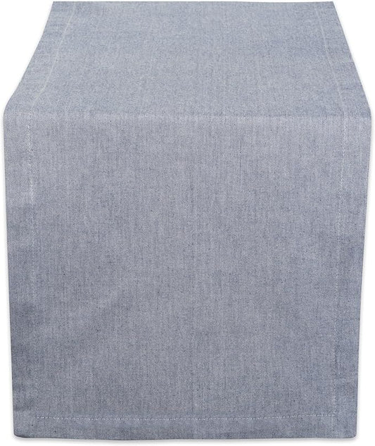 DII Chambray Kitchen, Tabletop Collection, Blue, 14x108 Table Runner