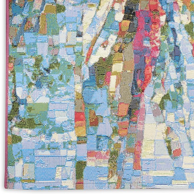 Nourison Home Color Splash Multicolor 4' x 6' Area Rug - Easy Clean, Non Shedding, Bed Room, Living Room, Dining Room, Kitchen (4' x 6')