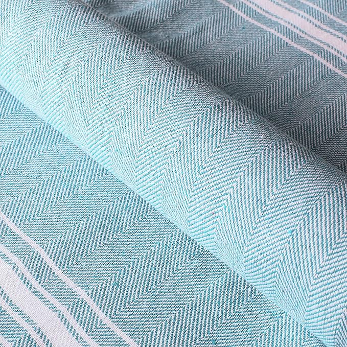 Belizzi Home Turkish Beach Towel -Large Beach Towels Oversized 4 Pack - Soft Durable Compact Lightweight Quick Dry Sand Free Bath Pool Towel Set for Beach Gifts Clearance Vacation Travel - Aqua Blue