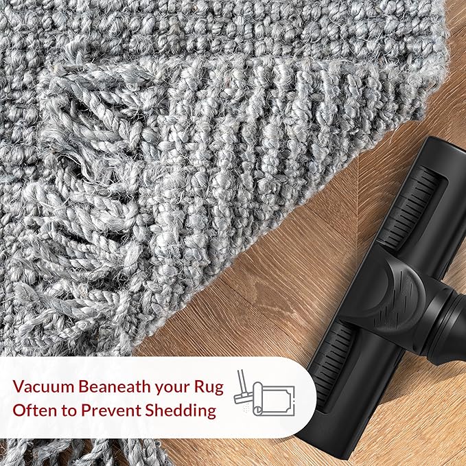 Nuloom Daniela Grey, 5' x 7'6", Handmade, Jute, Tassel, Soft and Textured, High Traffic, Stain Resistant, Easy Clean, Durable Area Rug for Bedroom, Living Room, Dining Space, Foyer, Entryway