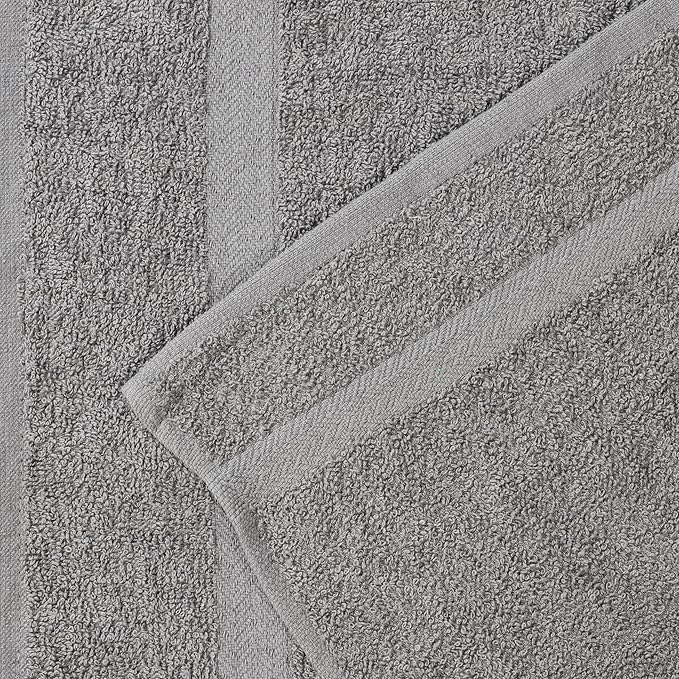 Superior 12-Piece Cotton Assorted Towel Set, Includes 6 Face/Washcloths, 4 Hand, and 2 Bath Towels, Lightweight Essentials, for Home, Gym, Beach, Bathroom, Quick Drying, Franklin Collection, Charcoal