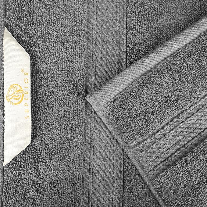 Superior Egyptian Cotton Pile Bath Sheet Set of 2, Ultra Soft Luxury Towels, Thick Plush Essentials, Absorbent Heavyweight, Guest Bath, Hotel, Spa, Home Bathroom, Shower Basics, Charcoal