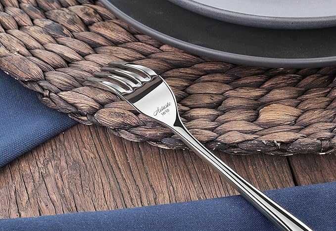 Artaste Rain II Forged 18/10 Stainless Steel (Silver (Set of 12), Salad Fork (7-Inch))