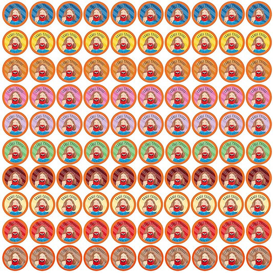 Crave Beverages Flavored Coffee Pods Sampler, Compatible with 2.0 K-Cup Brewers, Assorted Variety Pack, 100 Count