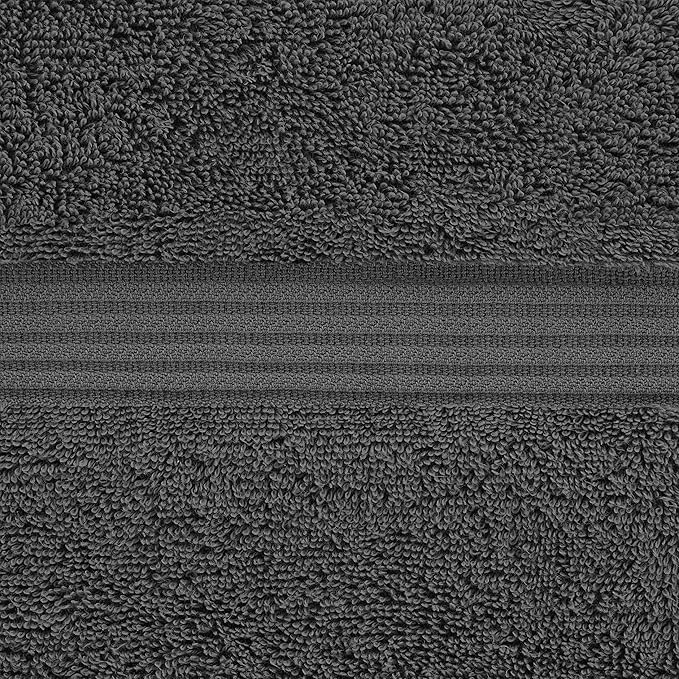 American Veteran Towel, 100% Cotton Turkish Washcloths for Bathroom Essentials 4 Pack, Soft Absorbent Wash Cloths Quick Drying Small Towels Washrags, Dark Gray