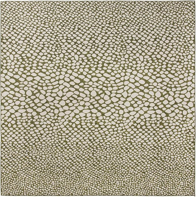 Unique Loom Jill Zarin Outdoor Collection Area Rug - Cape Town (13' Square, Green/ Ivory)