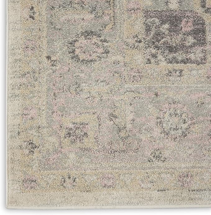 Nourison Home Tranquil Ivory Pink 8' x 10' Area Rug - Easy Clean, Non Shedding, Bed Room, Living Room, Dining Room, Kitchen (8' x 10')
