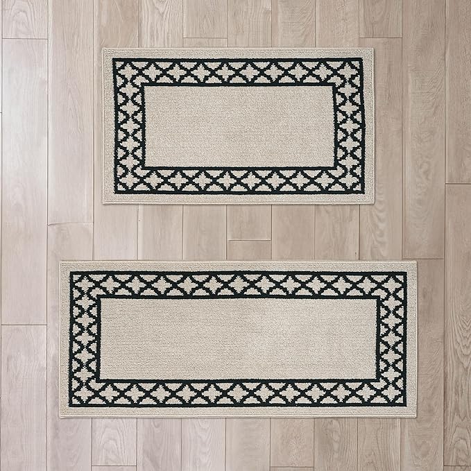 Nautica – Runner Rug 2 Piece Set | Indoor Runners for Hallways and Entry Rugs| Non-Skid Entry and Kitchen Door Mat| Machine Washable Carpet Rugs | 2'2" x 3'9" and 2'2" x 5' | Trellis Natural Twist