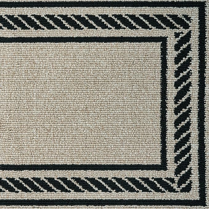 Nautica – Runner Rug 2 Piece Set | Indoor Runners for Hallways and Entry Rugs| Non-Skid Entry and Kitchen Door Mat| Machine Washable Carpet Rugs | 2'2" x 3'9" and 2'2" x 5' | Rope Border Natural Twist