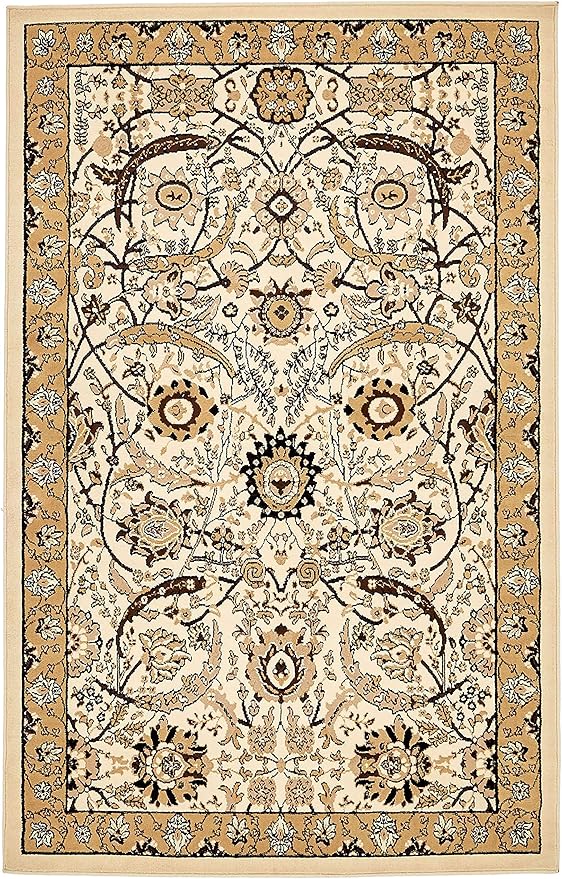 Unique Loom Espahan Collection Area Rug - Cape Cod (5' 3" x 8' Rectangle, Ivory/ Beige)