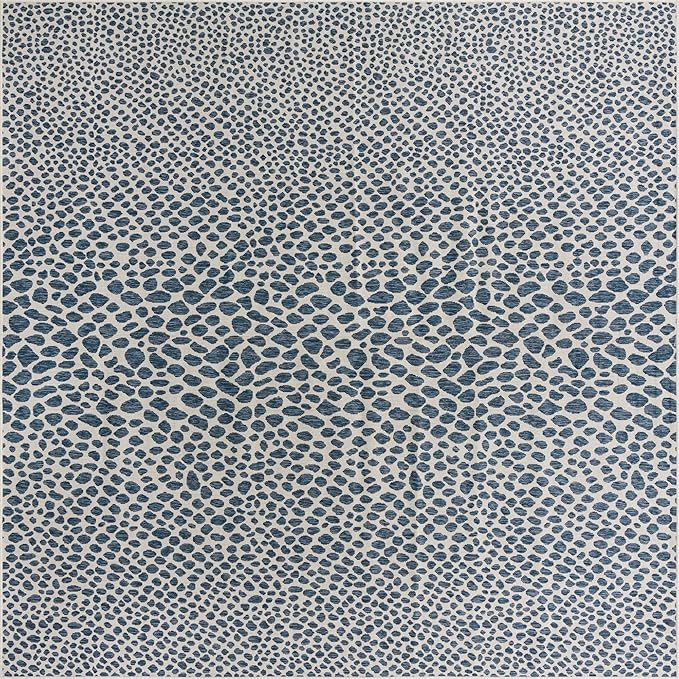 Unique Loom Outdoor Collection Area Rug - Cape Town (10' 8" Square, Blue/ Olive)