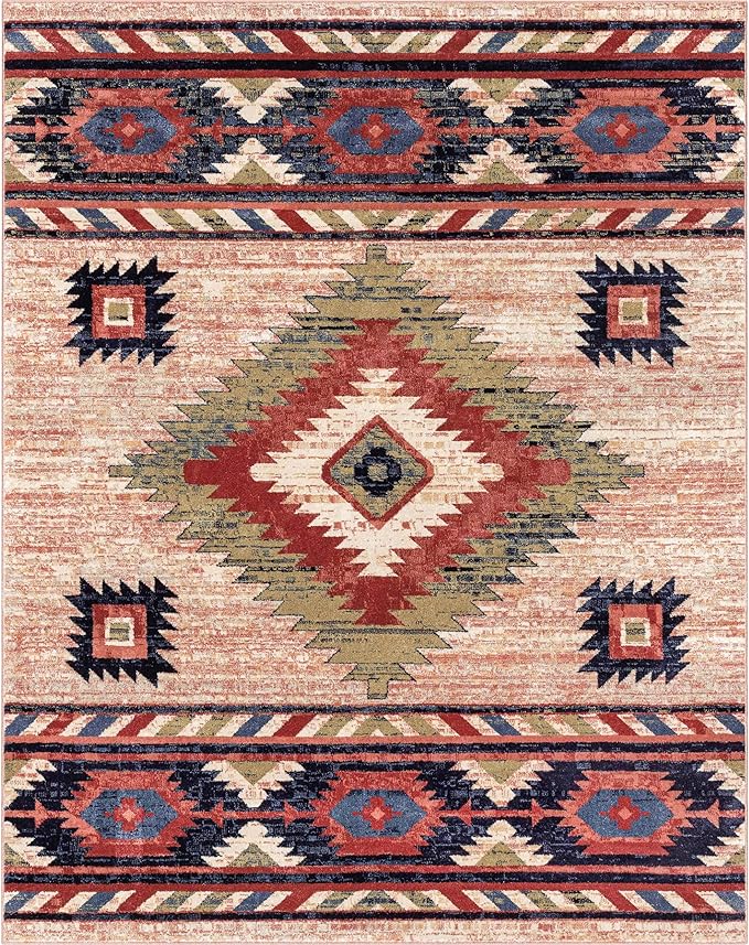 Well Woven Tulsa Lea Cream Southwestern Tribal Bohemian 6'7" x 9'3" Area Rug