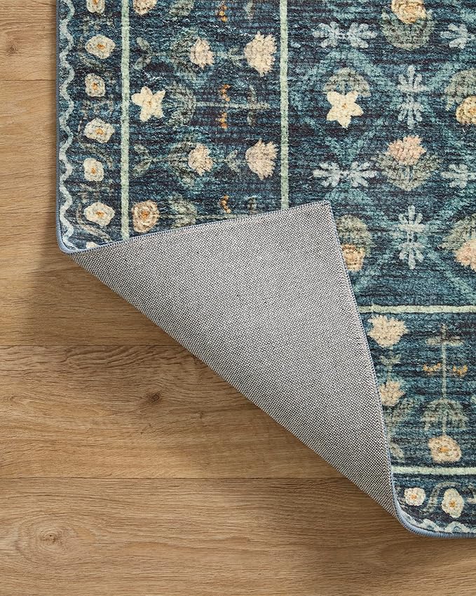 Loloi Rifle Paper Co. Eden Collection EDE-03 Lattice Indigo 2'-3" x 3'-9" Accent Rug feat. CloudPile™