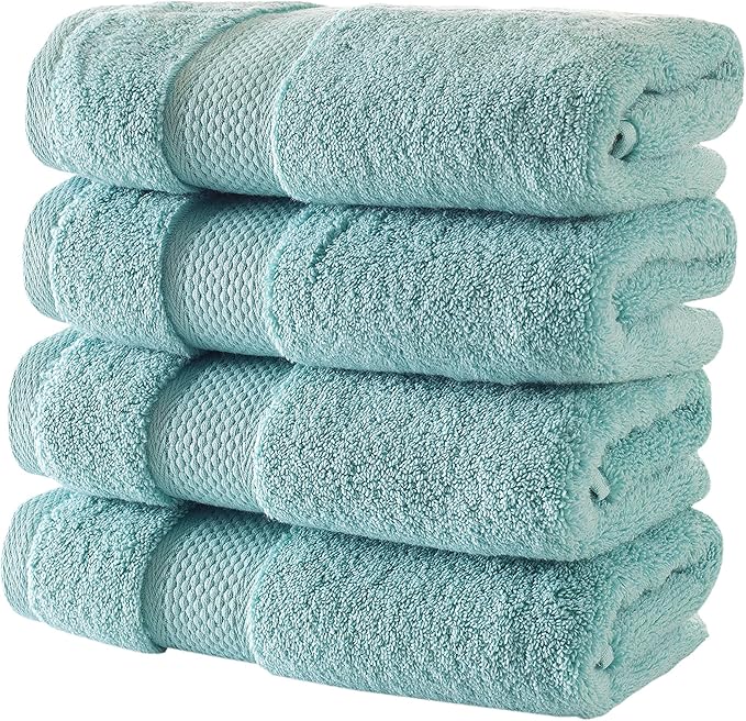 BAGNO MILANO Turkish Towels, Ultra Soft, Plush Luxury Turkih Cotton Bath Towels, Quick Dry Towel Set Made in Turkey (Mint Green, 6 Pcs Towel Set)