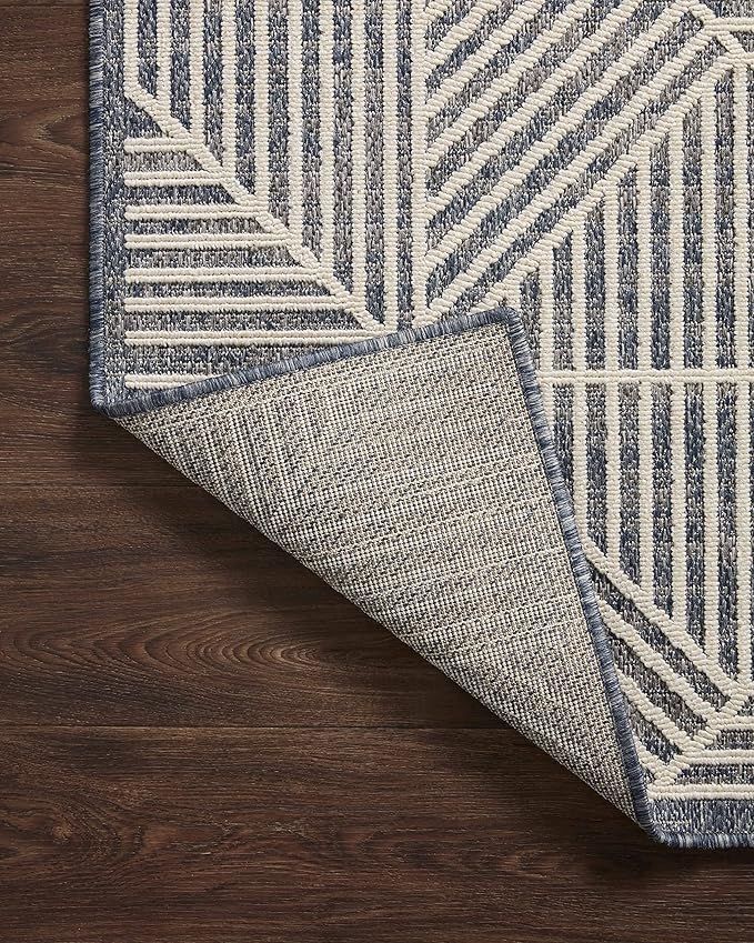 Loloi Rainier Collection RAI-03 Denim/Ivory 9'-2" x 12'-2" Area Rug